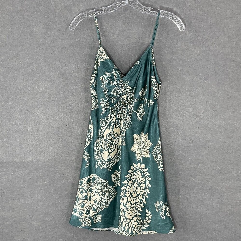 Zara Teal and Cream Floral Dress